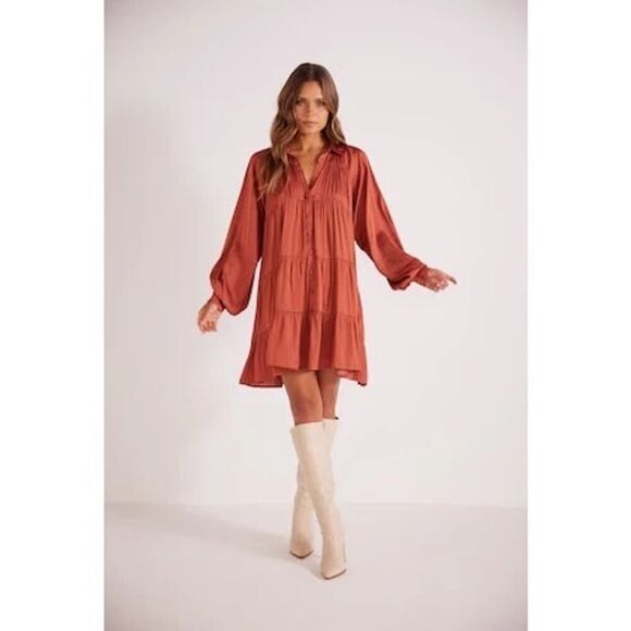 NWT Mink Pink Hannah Tiered Mini Dress Size XS MSRP $149 - Picture 3 of 11
